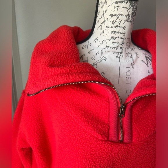 Free People We The Free Poppy Quarter Zip Pullover Red - Picture 5 of 9